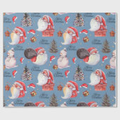 Waterverf Fun Kerstman Kerst Cadeaupapier (Vlak)