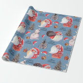 Waterverf Fun Kerstman Kerst Cadeaupapier (Uitgerold)