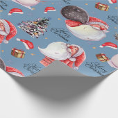 Waterverf Fun Kerstman Kerst Cadeaupapier (Hoek)