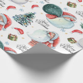 Waterverf Fun Kerstman Kerst Cadeaupapier (Hoek)