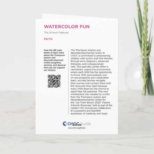 Waterverf Fun - KidsArt voor CHOC Kaart (Achterkant)