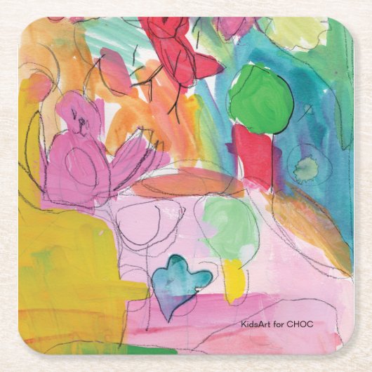 Waterverf Fun - KidsArt voor CHOC Kartonnen Onderzetters (Voorkant)