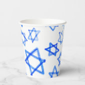 Waterverf Fun Messy Cool Blue Star of David Papieren Bekers (Achterkant)