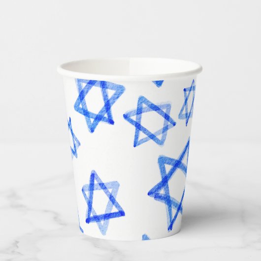 Waterverf Fun Messy Cool Blue Star of David Papieren Bekers (Links)
