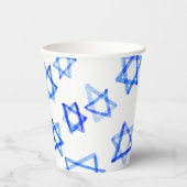 Waterverf Fun Messy Cool Blue Star of David Papieren Bekers (Voorkant)