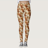 Waterverf Fun Novelty Eekhoorn Leuke Dierenkunst Leggings (Voorkant)