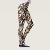 Waterverf Fun Raccoon Familie Leuke Dierlijke Kuns Leggings (Rechts)