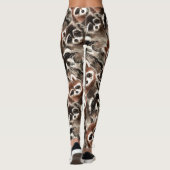 Waterverf Fun Raccoon Familie Leuke Dierlijke Kuns Leggings (Achterkant)