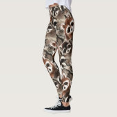 Waterverf Fun Raccoon Familie Leuke Dierlijke Kuns Leggings (Links)