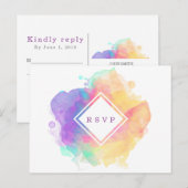 Waterverf Fun RSPV Aankondigingskaart (Voorkant / Achterkant)