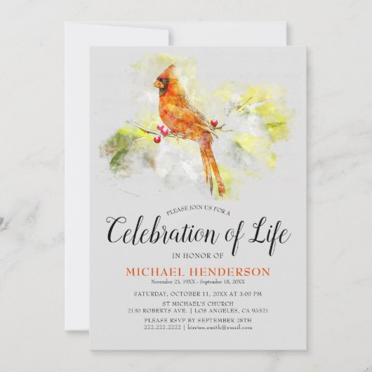 Waterverf - Funeral Celebration of Life Kaart (Voorkant)