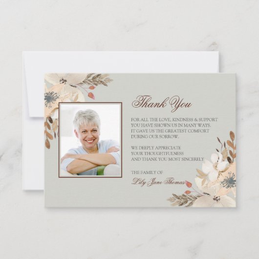 Waterverf Funeral Hartelijk dank | Memorial Card Bedankkaart (Voorkant)