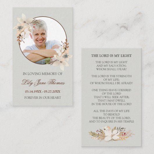 Waterverf Funeral Prayer Card | In het liefdevol g Visitekaartje (Voorkant / Achterkant)