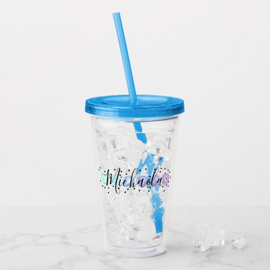 Waterverf Funfetti Acryl Drinkbeker (Voorkant ijs)