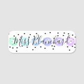 Waterverf Funfetti Naamplaatje (Voorkant)