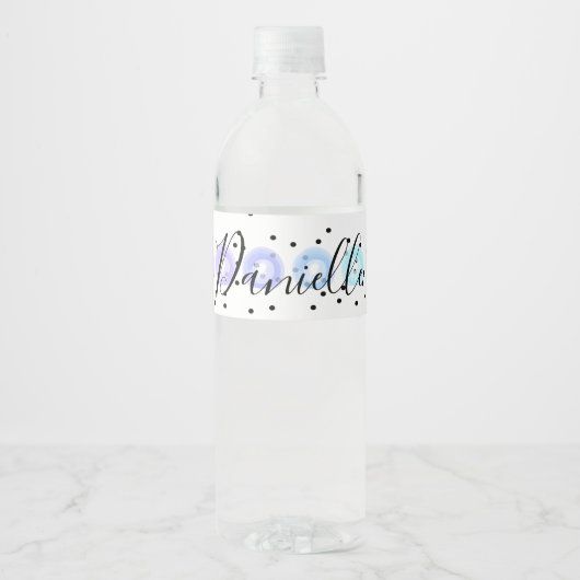 Waterverf Funfetti Waterfles Etiket (Voorkant)