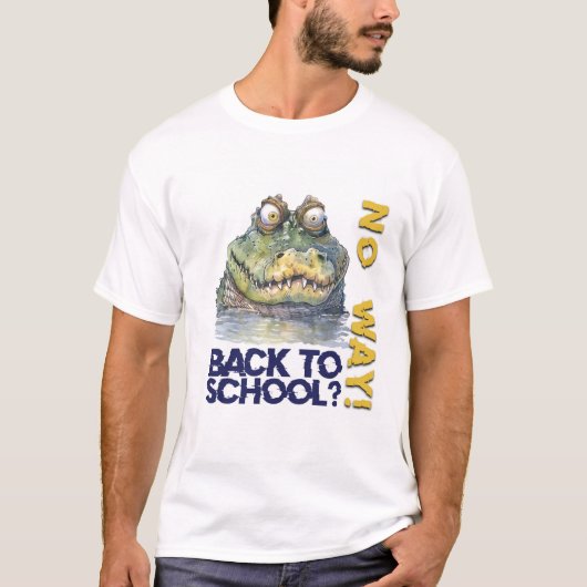Waterverf Funny Back-to-School Alligator T-shirt (Voorkant)