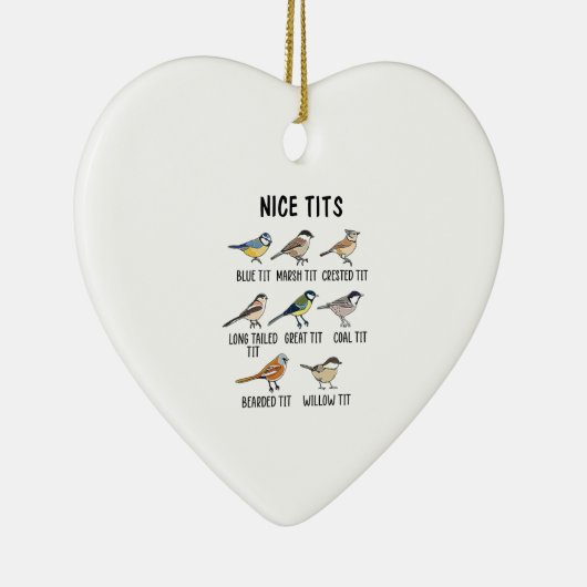 Waterverf Funny Bird Lover Keramisch Ornament (Rechts)