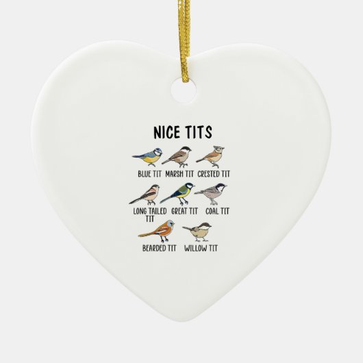 Waterverf Funny Bird Lover Keramisch Ornament (Voorkant)