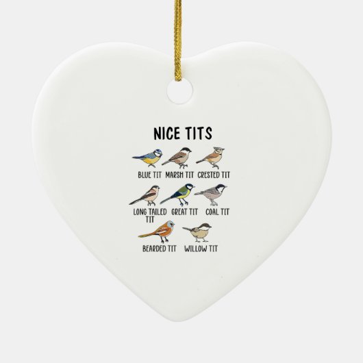 Waterverf Funny Bird Lover Keramisch Ornament (Achterkant)