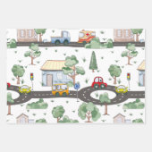 Waterverf Funny Cars Pattern Inpakpapier Vel (Voorkant 2)