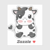 Waterverf Funny Chibi Cute Baby Koe Sticker (Vel)