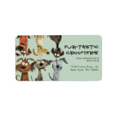 Waterverf Funny Dog Groomers Boutique Blue Etiket (Voorkant)