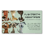 Waterverf Funny Dog Groomers Boutique Blue Magnetisch Visitekaartje (Voorkant)