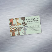 Waterverf Funny Dog Groomers Boutique Blue Magnetisch Visitekaartje (Voorbeeld)