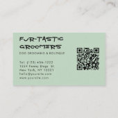 Waterverf Funny Dog Groomers Boutique QR Code Visitekaartje (Achterkant)