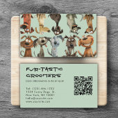 Waterverf Funny Dog Groomers Boutique QR Code Visitekaartje