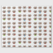 Waterverf Funny Emoji Cat Animal Humor Art Cadeaupapier (Vlak)