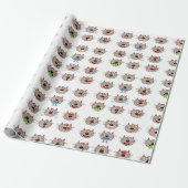 Waterverf Funny Emoji Cat Animal Humor Art Cadeaupapier (Uitgerold)