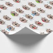 Waterverf Funny Emoji Cat Animal Humor Art Cadeaupapier (Hoek)