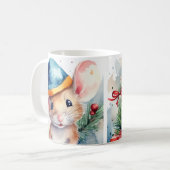 Waterverf Funny Festive Mice Christmas Mok (Voorkant links)