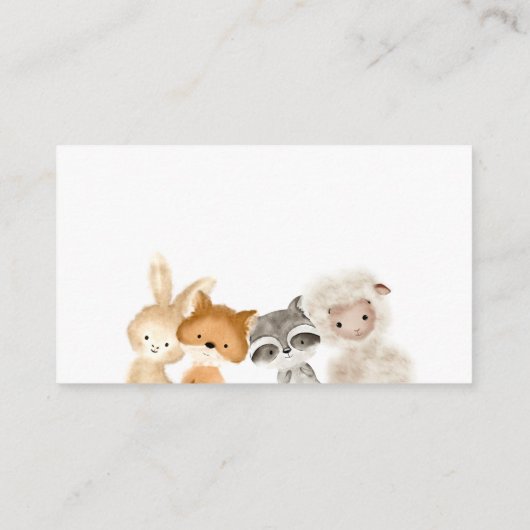 Waterverf Funny Forest Baby Animals Hartelijk dank Informatiekaartje (Achterkant)