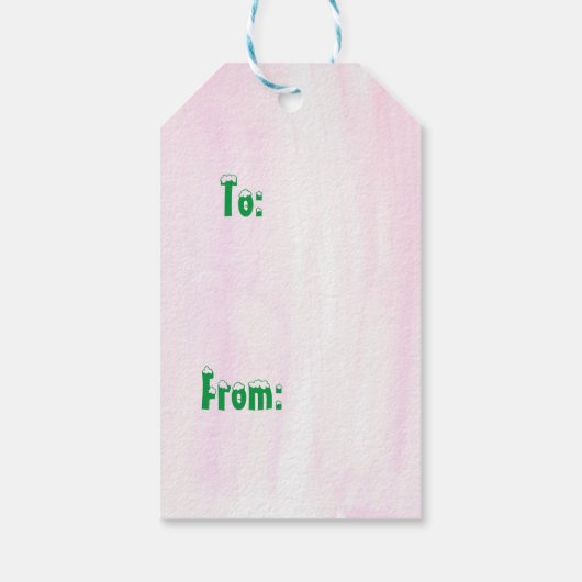 Waterverf Funny Labrador en Gnome Kerstmis Cadeaulabel (Achterkant)