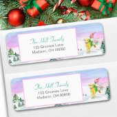 Waterverf Funny Labrador en Gnoom Xmas Etiket