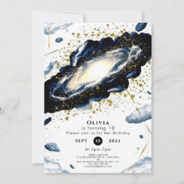Waterverf Galactische Ruimte Verjaardag Kaart