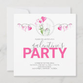 Waterverf Galantine Verjaardagsuitnodigingen Onlin (Voorkant)