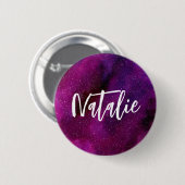 Waterverf Galaxies paarse roze Custom Ronde Button 5,7 Cm (Voorkant /achterkant)