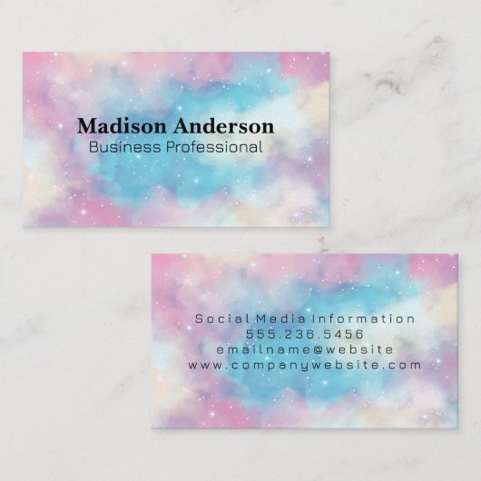 Waterverf Galaxy Achtergrond Visitekaartje (Voorkant / Achterkant)