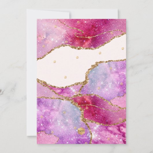 Waterverf Galaxy Agate Bar Mitzvah / Bat Mitzvah Kaart (Achterkant)