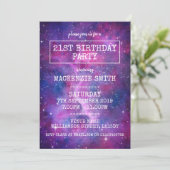 Waterverf Galaxy Birthday Party Kaart (Staand voorkant)