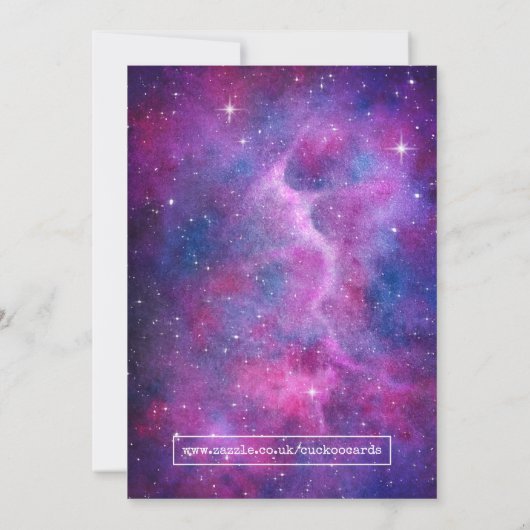 Waterverf Galaxy Birthday Party Kaart (Achterkant)