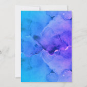Waterverf Galaxy Blue en Paarse bruiloft Kaart (Achterkant)