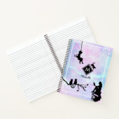 Waterverf Galaxy Cat and Girls Monogram notebook Notitieboek (Binnen)