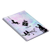 Waterverf Galaxy Cat and Girls Monogram Notitieboek (Rechterzijde)