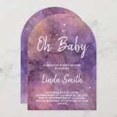 Waterverf Galaxy Celestial Baby shower Arch Kaart (Voorkant / Achterkant)