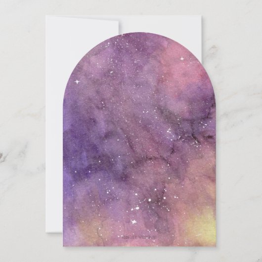 Waterverf Galaxy Celestial Baby shower Arch Kaart (Achterkant)